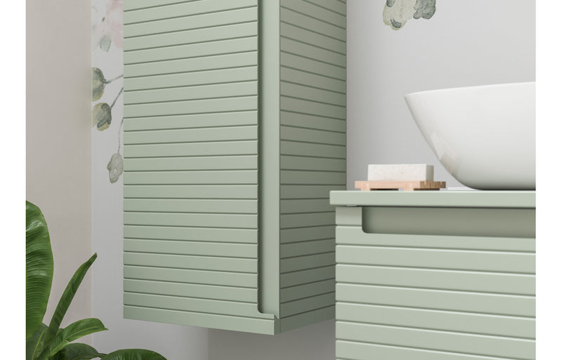 Lily 800mm Wall Hung 1 Drawer Basin Unit & Worktop - Matt Willow Green - KPSB106940