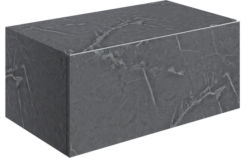 Jasmine 800mm Wall Hung Storage Drawer - Grey Marble - KPSB106952