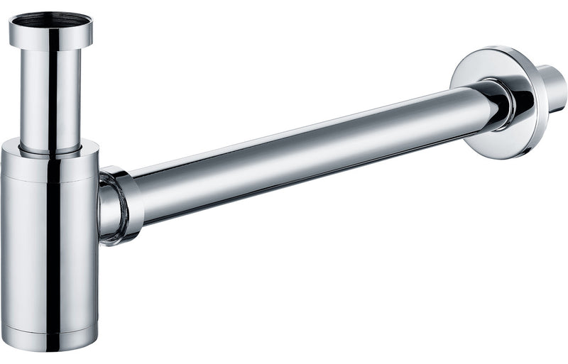 Jasmine 800mm Wall Hung White Marble Basin Shelf & Chrome Bottle Trap - KPSB106961