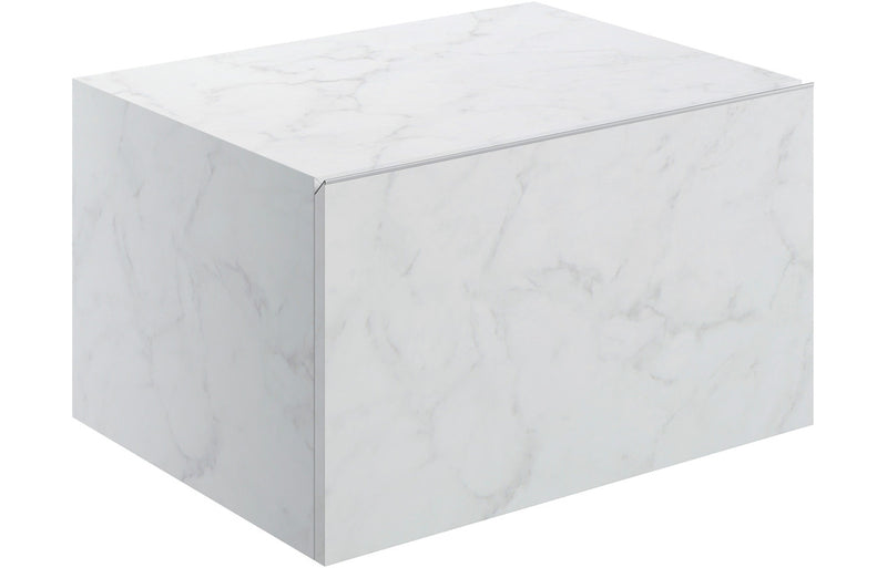 Jasmine 600mm Wall Hung Storage Drawer - White Marble - KPSB106965