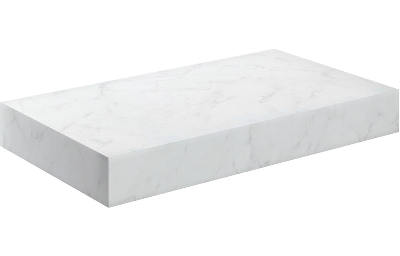 Jasmine 800mm Wall Hung Basin Shelf - White Marble - KPSB106969