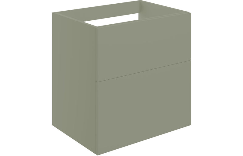Violet 590mm Wall Hung 2 Drawer Basin Unit (No Top) - Matt Olive Green - KPSB106975
