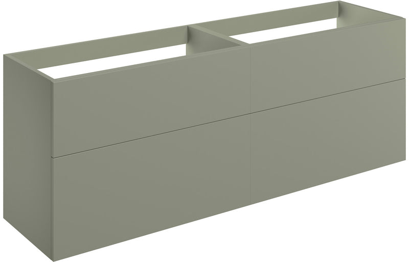 Violet 1180mm Wall Hung 4 Drawer Basin Unit (No Top) - Matt Olive Green - KPSB106977
