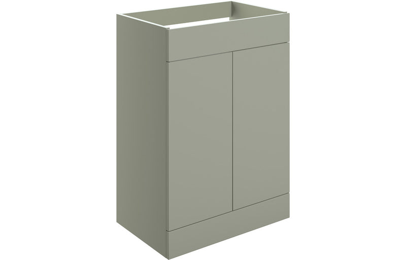 Violet 590mm Floor Standing 2 Door Basin Unit (No Top) - Matt Olive Green - KPSB106978