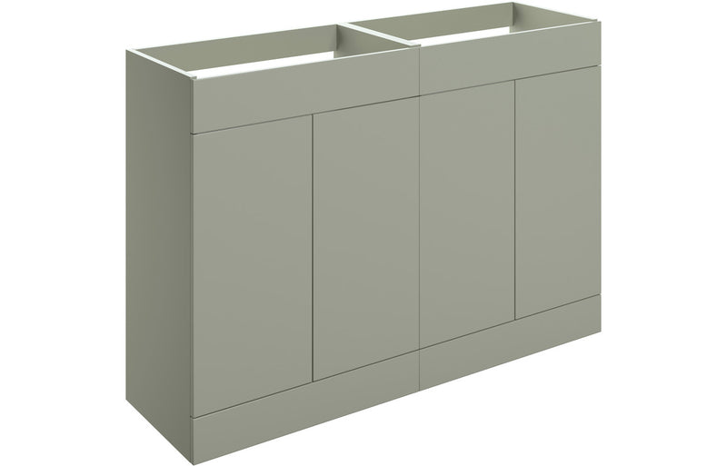 Violet 1180mm Floor Standing 4 Door Basin Unit (No Top) - Matt Olive Green - KPSB106979