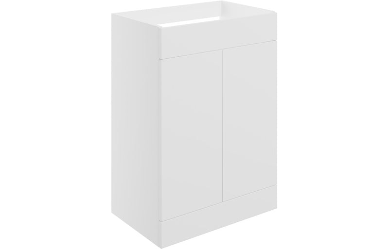 Violet 590mm Floor Standing 2 Door Basin Unit (No Top) - Matt White - KPSB106984