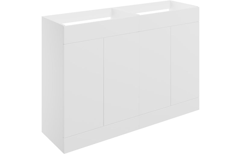 Violet 1180mm Floor Standing 4 Door Basin Unit (No Top) - Matt White - KPSB106985
