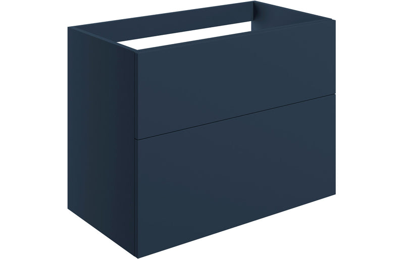 Violet 790mm Wall Hung 2 Drawer Basin Unit (No Top) - Matt Deep Blue - KPSB106989