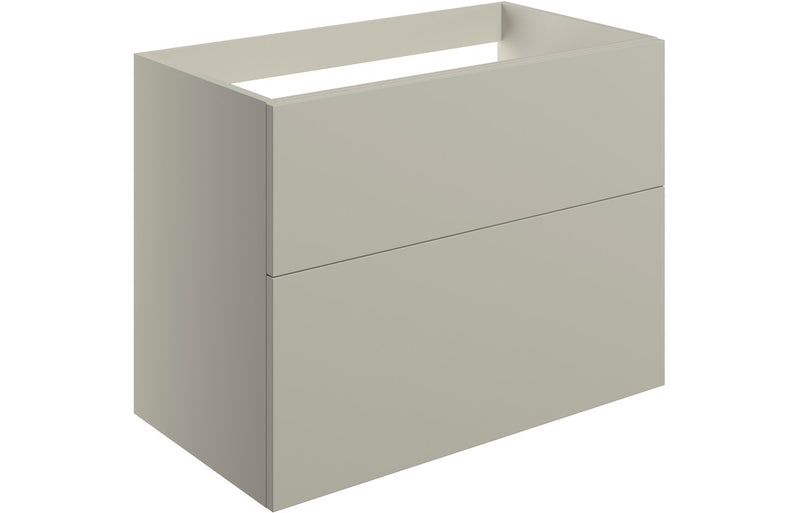 Violet 790mm Wall Hung 2 Drawer Basin Unit (No Top) - Matt Latte - KPSB106995