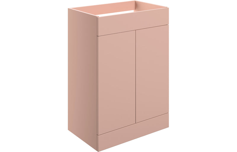 Violet 590mm Floor Standing 2 Door Basin Unit (No Top) - Matt Antique Rose - KPSB107002