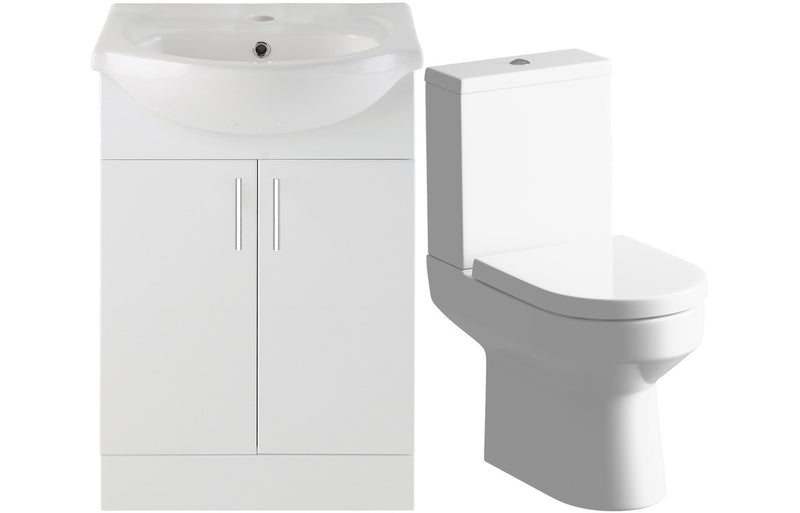 Olive 650mm Vanity & C/C Toilet Pack - KPSB107168