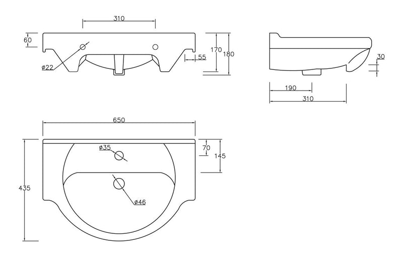 Olive 650mm Vanity & C/C Toilet Pack - KPSB107168
