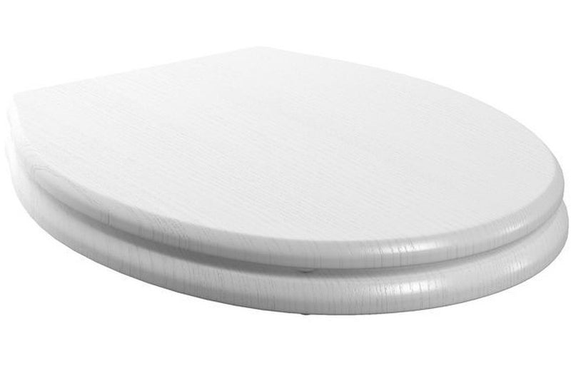 Rochester Soft Close Toilet Seat - Satin White Wood Effect - KPSB107415