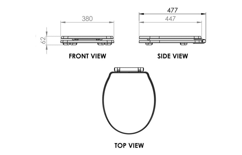 Rochester Soft Close Toilet Seat - Satin White Wood Effect - KPSB107415