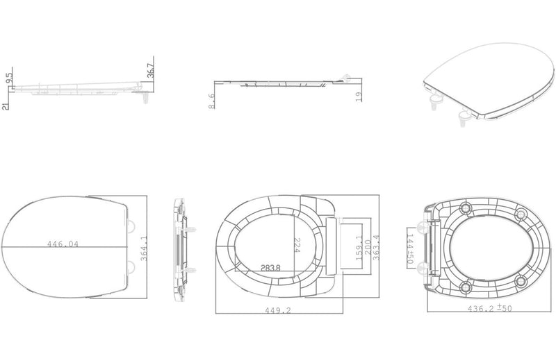 Langley Soft Close Toilet Seat - White - KPSB107423