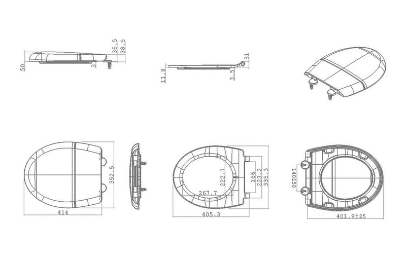 Adisham Soft Close Toilet Seat - White - KPSB107424
