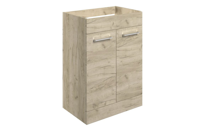 Willow 590mm Floor Standing 2 Door Basin Unit (No Top) - Oak - KPSB107495