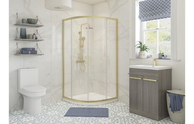 Vista 800mm 2 Door Quadrant - Brushed Brass - KPSB107503