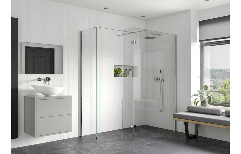 Crystal Optional 300mm Wetroom Splash Panel - Chrome - KPSB107527