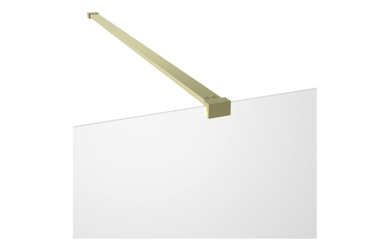 Crystal 800mm Wetroom Panel & Support Bar - Brushed Brass - KPSB107564