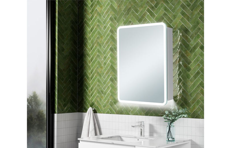 Billy 500mm 1 Door LED Mirrored Cabinet - KPSB107585
