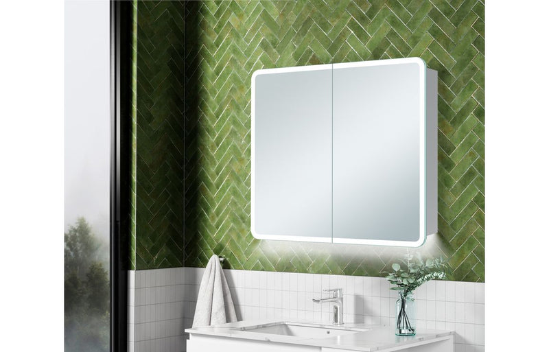 Billy 600mm 2 Door LED Mirrored Cabinet - KPSB107586