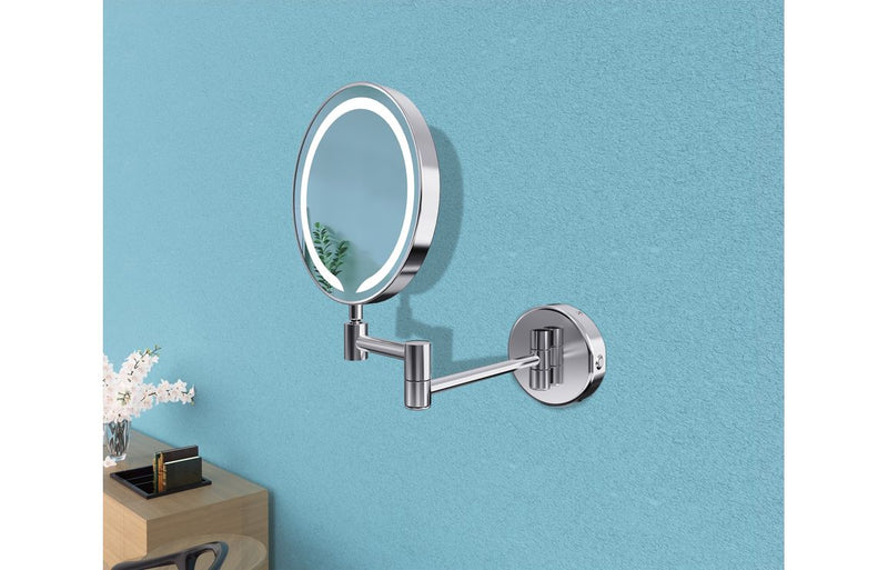 Alice Round LED Cosmetic Mirror - Chrome - KPSB107587