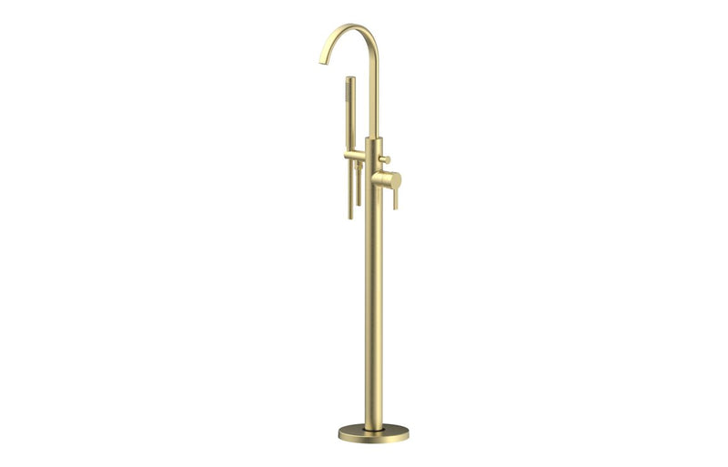 Dart Floor Standing Bath/Shower Mixer - Brushed Brass 1.5 Bar - KPSB108102