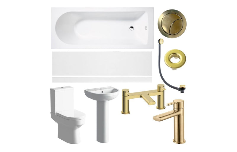 Rainham Full Suite & Bath w/Brushed Brass Finishes - KPSB108111