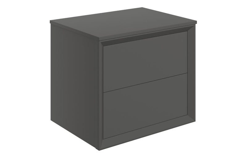Pansy 600mm Wall Hung 2 Drawer Basin Unit & Top - Matt Clay - KPSB108470