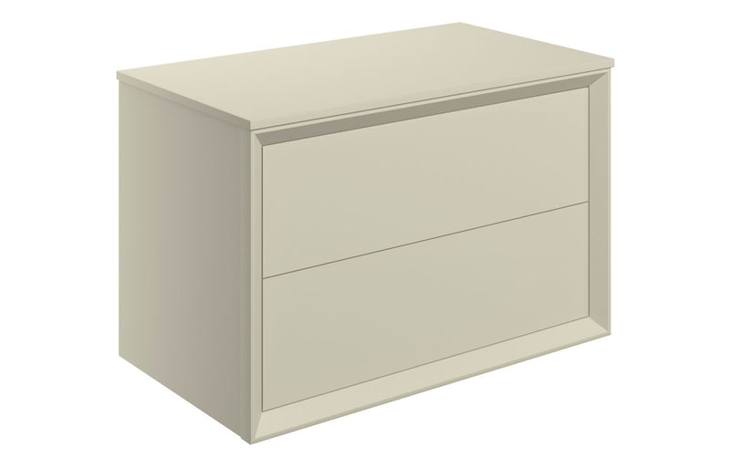Pansy 800mm Wall Hung 2 Drawer Basin Unit & Top - Matt Cotton - KPSB108472