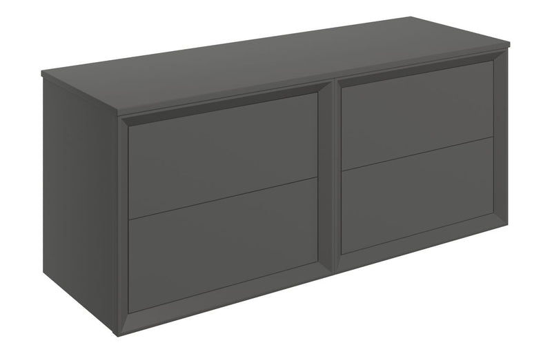 Pansy 1200mm Wall Hung 4 Drawer Basin Unit Run & Top - Matt Clay - KPSB108476