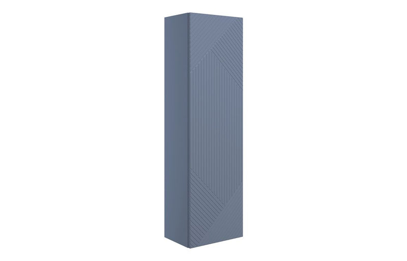 Bloom 350mm Wall Hung 1 Door Tall Unit - Matt Smoke Blue - KPSB108508