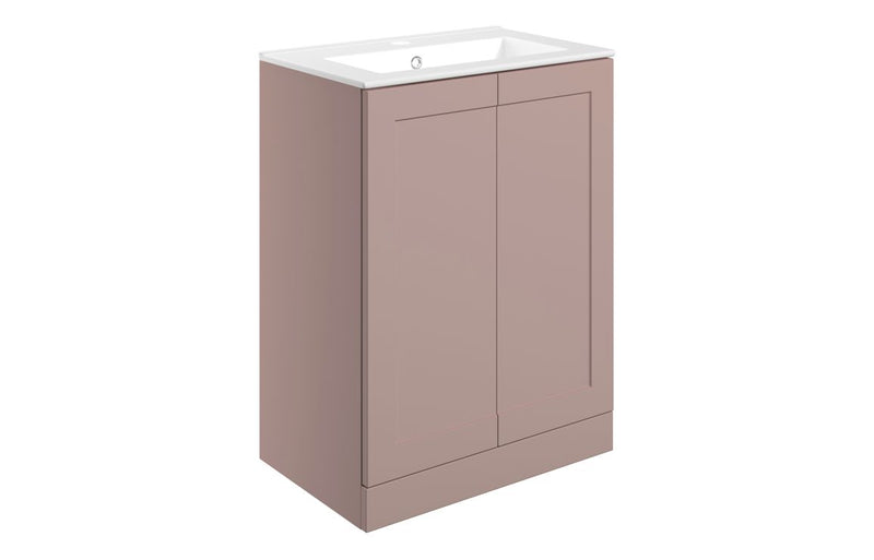 Ivy 615mm Floor Standing 2 Door Basin Unit & Basin - Matt Peony - KPSB108513