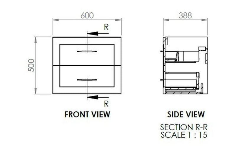 Ivy 615mm Wall Hung 2 Drawer Basin Unit & Basin - Matt Peony - KPSB108516