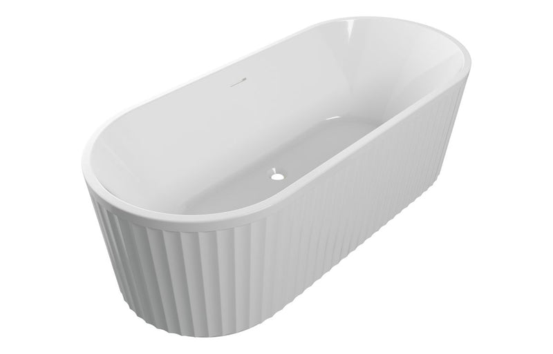 Whitby Fluted Freestanding 1700x750x570mm 0TH Bath - KPSB108532