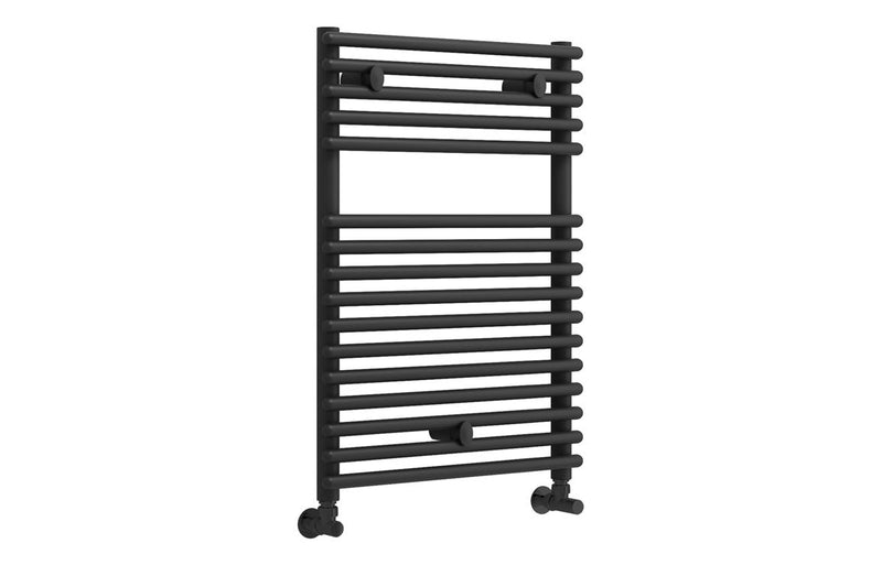 Knightsbridge Round Ladder Radiator (500x730mm) - Black - KPSB108542