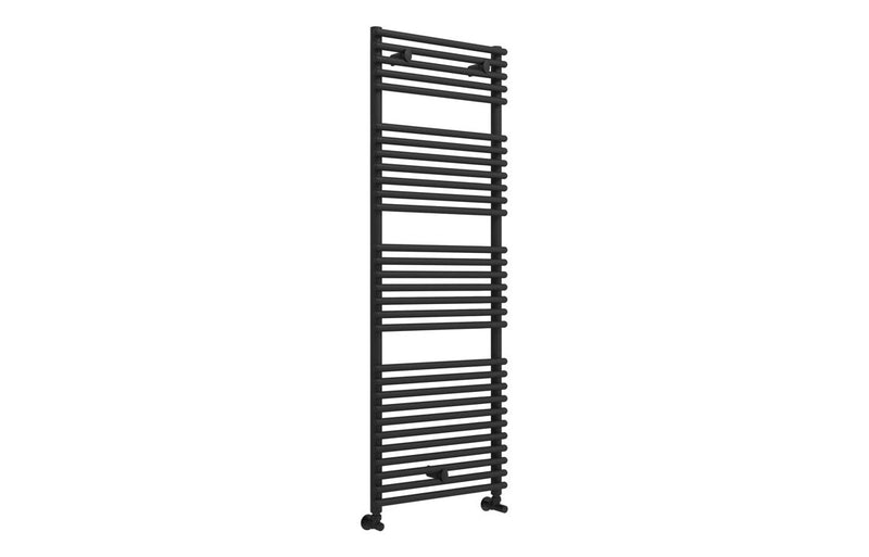 Knightsbridge Round Ladder Radiator (500x1450mm) - Black - KPSB108544
