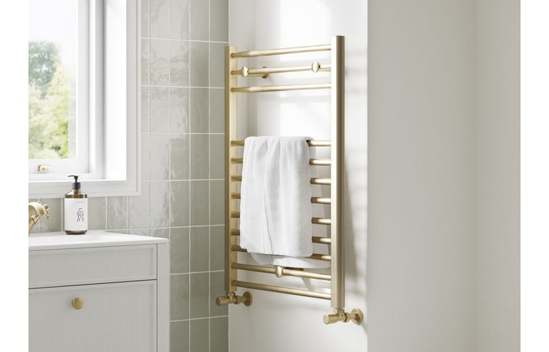 Belgravia Straight 30mm Ladder Radiator (500x800x30mm) - Brushed Brass - KPSB108790