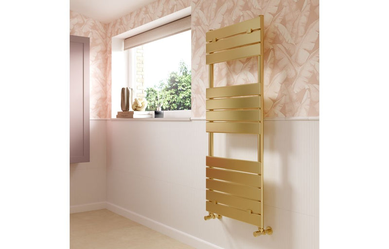 Islington Square Ladder Radiator (500x840mm) - Brushed Brass - KPSB108794