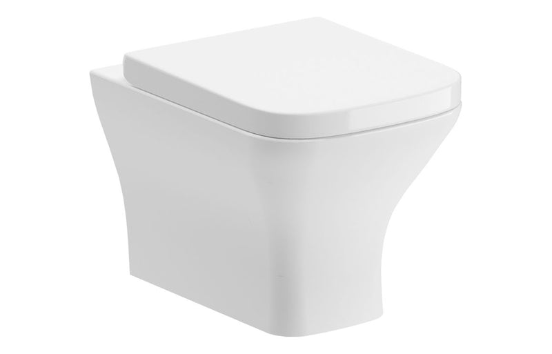 Ash Rimless Comfort Height Back To Wall WC & Wrapover Soft Close Seat - KPSB108882