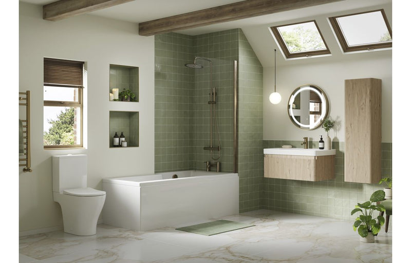 Jasmine 805mm Wall Hung 1 Drawer Basin Unit & Basin - Textured Oak - KPSB108923