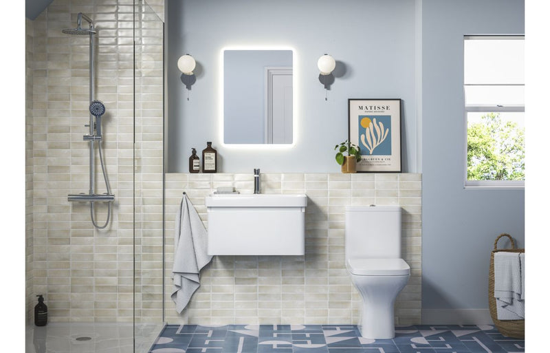 Tulip 500mm Wall Hung 1 Drawer Basin Unit & Basin - Matt White - KPSB108927