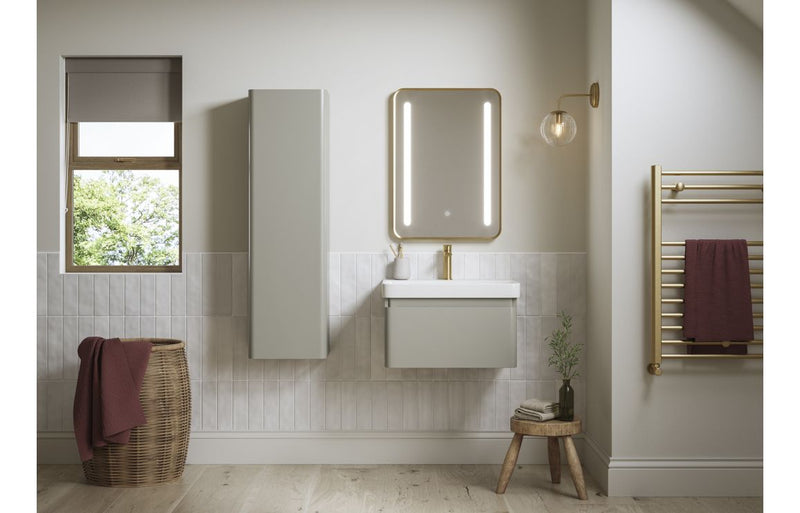 Tulip 500mm Wall Hung 1 Drawer Basin Unit & Basin - Matt Latte - KPSB108930