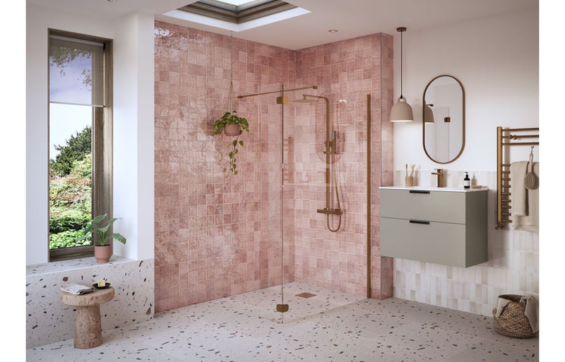Crystal Optional 300mm Wetroom Splash Panel - Brushed Bronze - KPSB108960