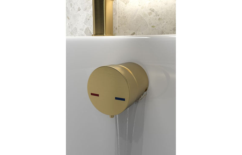 Bath Overflow Filler w/Integrated Valve - Brushed Brass - KPSB108978