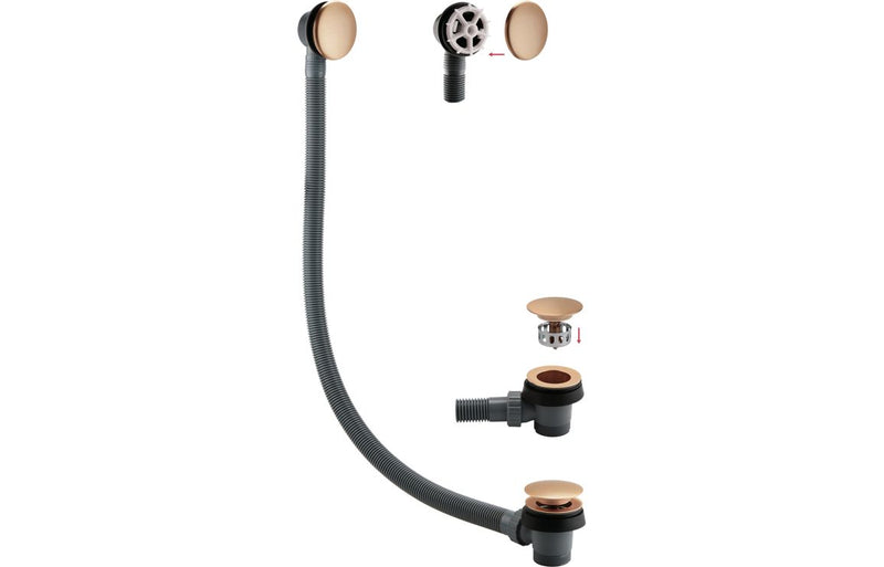 Sprung Bath Waste & Overflow - Brushed Bronze - KPSB108983