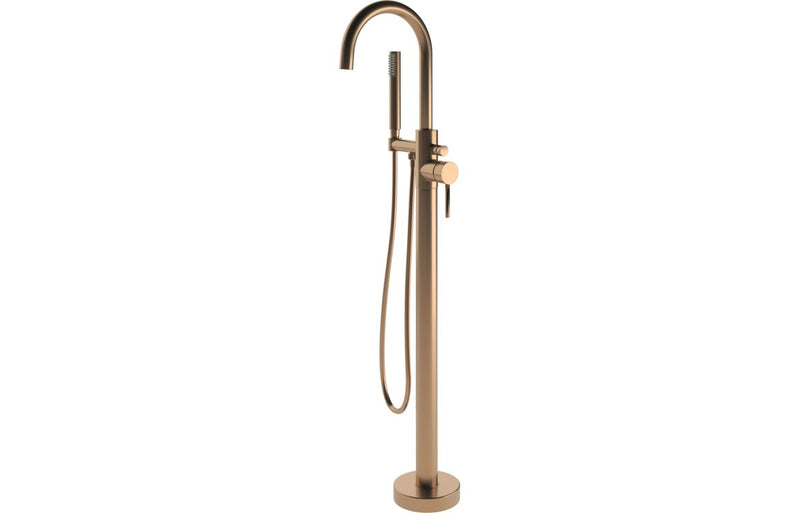 Lavant Floor Standing Bath/Shower Mixer - Brushed Bronze 2.0 Bar - KPSB108992