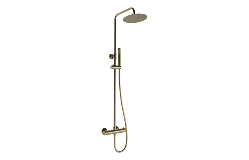 Hydro Round Thermostatic Bar Mixer w/Riser Kit - Brushed Bronze - KPSB108999