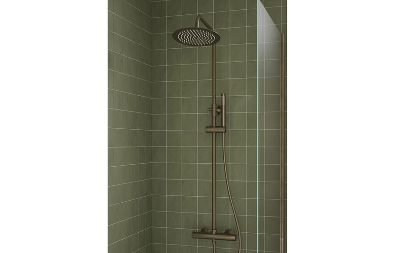 Hydro Round Thermostatic Bar Mixer w/Riser Kit - Brushed Bronze - KPSB108999